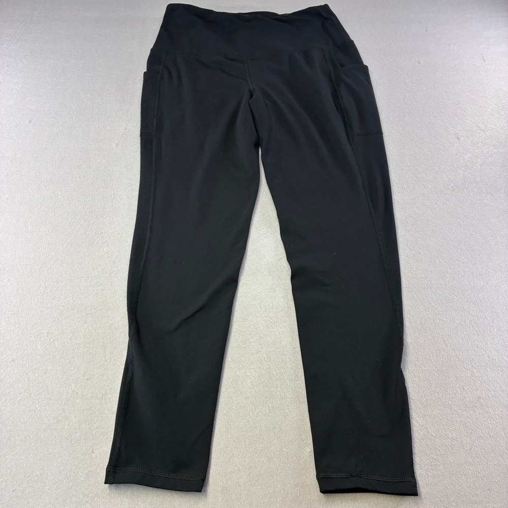 Baleaf High Waisted Leggings Womens M Black Excellent Side Pockets Cropped